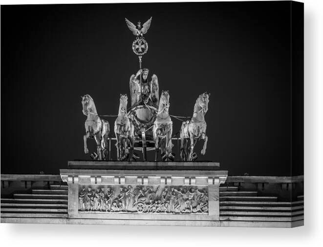 Architecture Canvas Print featuring the photograph Quadriga at Night by Robert Frank
