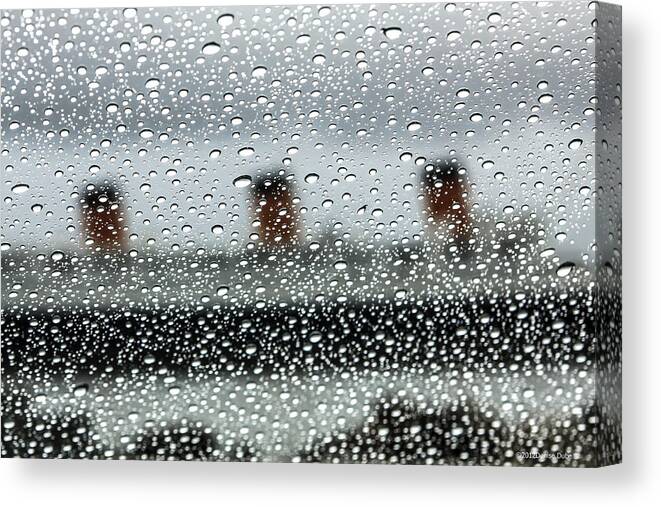 Large Canvas Print featuring the photograph Queen Mary Braces For a Storm By Denise Dube by Denise Dube
