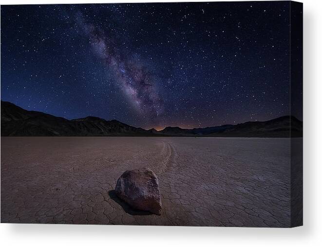 Racetrack Canvas Print featuring the photograph Racetrack To Milky Way by Michael Zheng