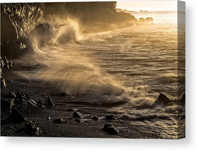Radiant Sunrise Surf Canvas Print featuring the photograph Radiant Sunrise Surf by Marty Saccone