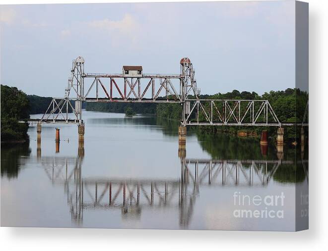 Bridge Canvas Print featuring the photograph Rail Over the Hooch by Andre Turner