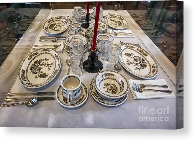 Dining Canvas Print featuring the digital art Rail Road Presidential Dining by Georgianne Giese