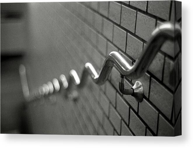 Outdoors Canvas Print featuring the photograph Railing On Wall by Colin Barey