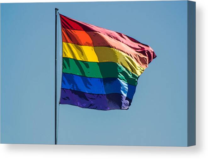 Rainbow Canvas Print featuring the digital art Rainbow Flag by Photographic Art by Russel Ray Photos