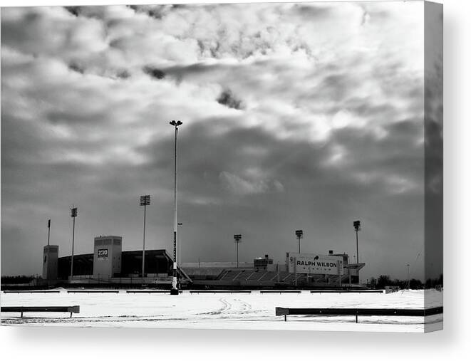 Buffalo Bills Canvas Print featuring the photograph Ralph Wilson Stadium - Off Season by Guy Whiteley