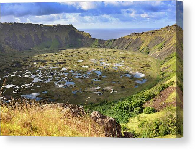 Tranquility Canvas Print featuring the photograph Rano Kau Crater, Rapa Nui by 27ray Ii