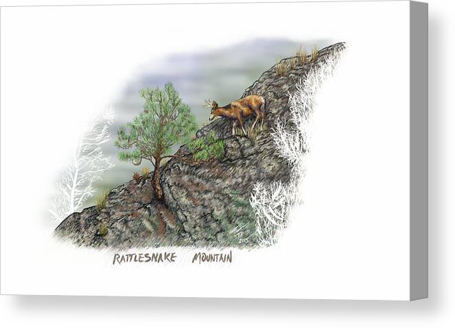 Washington Canvas Print featuring the digital art Rattlesnake Mountain by Troy Stapek