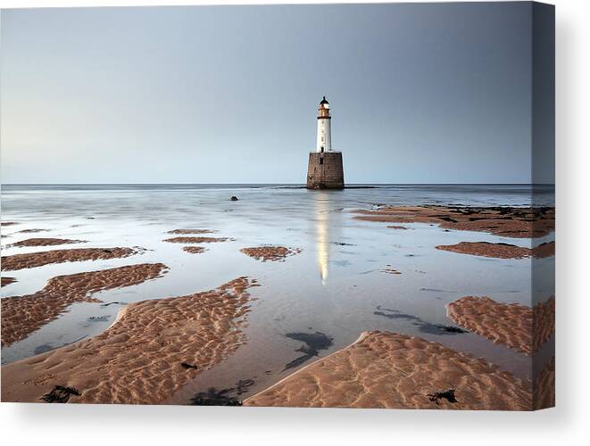 Sunset Canvas Print featuring the photograph Rattray Head Lighthouse by Grant Glendinning