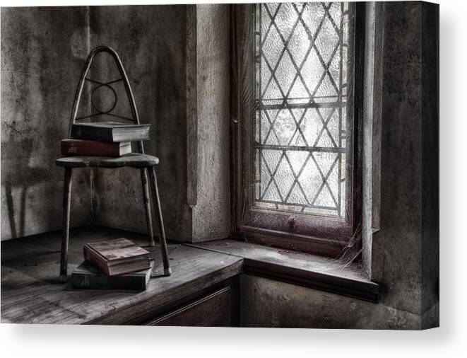 1872-1883 Canvas Print featuring the photograph Reading Corner by Marzena Grabczynska Lorenc