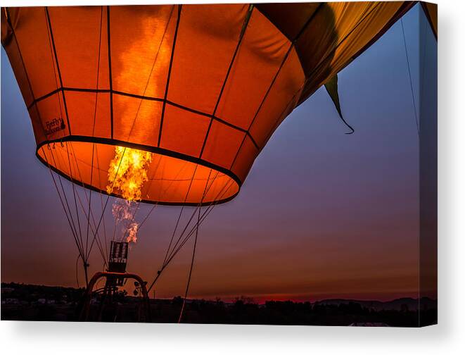 Fire Canvas Print featuring the photograph Ready for Takeoff by Linda Villers