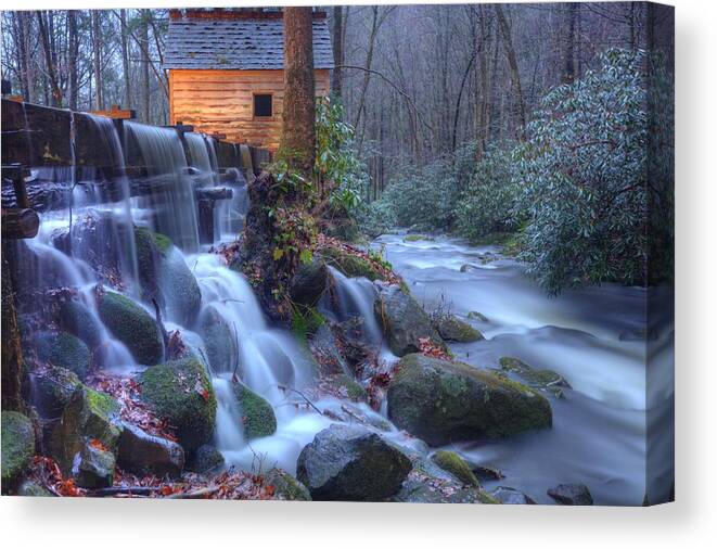 Landscape Canvas Print featuring the photograph Reagan's Mill - Great Smoky Mountains National Park by Doug McPherson