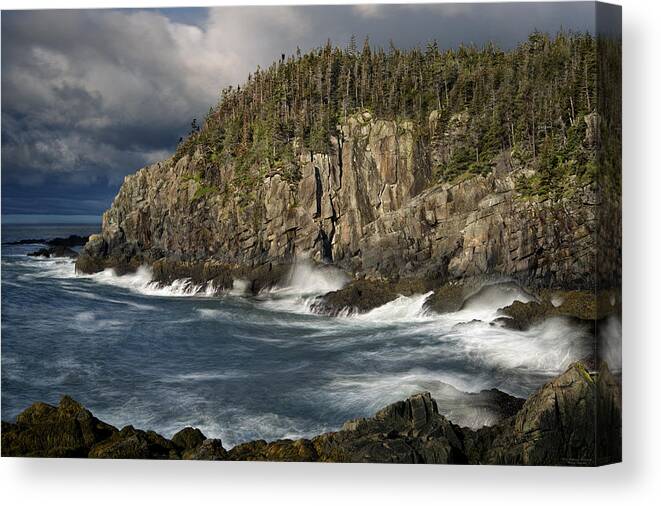 Gullivers Hole Canvas Print featuring the photograph Receding Storm at Gulliver's Hole by Marty Saccone