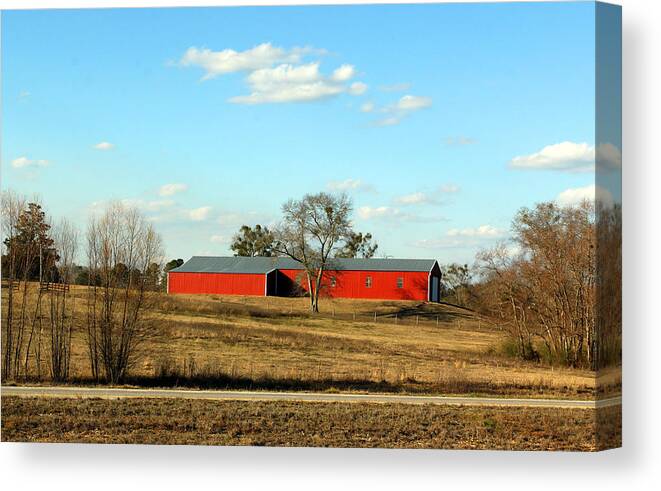 Barns Canvas Print featuring the photograph Red and Brown by Jennifer Robin