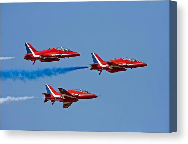 Redarrows Canvas Print featuring the photograph Red Arrows by Paul Scoullar