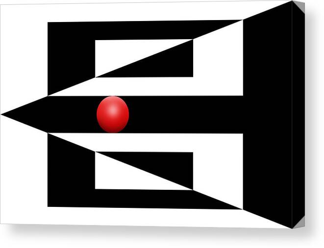 Abstract Canvas Print featuring the digital art Red Ball 3 by Mike McGlothlen
