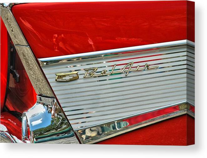 1956 Photographs Canvas Print featuring the photograph Red Bel Air by Allen Carroll