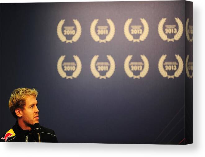 People Canvas Print featuring the photograph Red Bull Racing - Press Conference by Shaun Botterill
