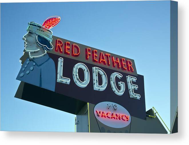 Photography Canvas Print featuring the photograph Red Feather Lodge by Gigi Ebert