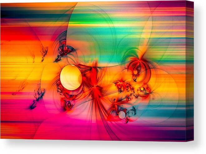 Abstract Canvas Print featuring the digital art Red Rabbit by Modern Abstract