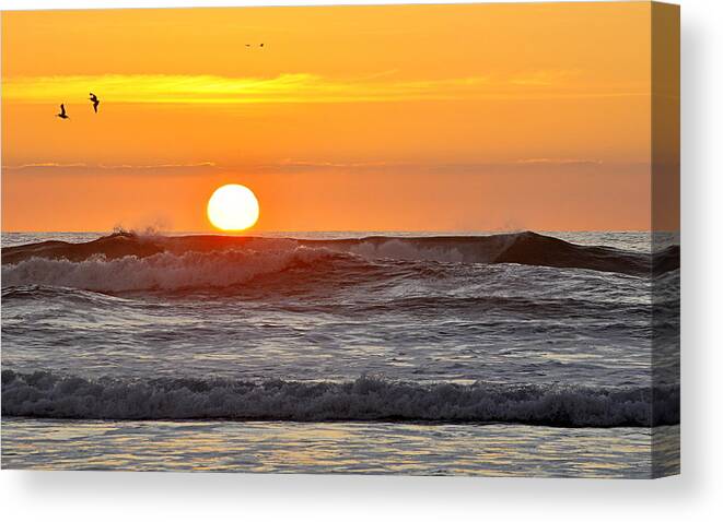 Scenic Canvas Print featuring the photograph Red Sky at Night Sailors Delight by AJ Schibig