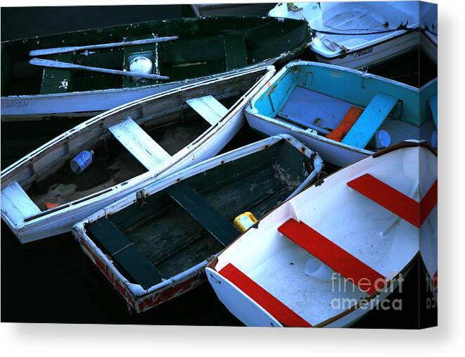 Dories Canvas Print featuring the photograph Red Stripe by Timothy Johnson