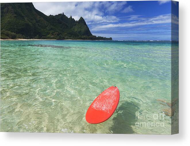 Wall Art Canvas Picture Print Surfboards at Lumahai beach Kauai 3.2 