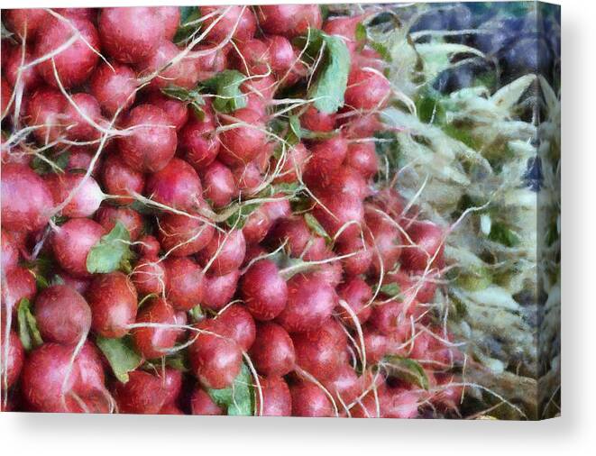 Radish Canvas Print featuring the photograph Red White and Blue at the Market by Michelle Calkins