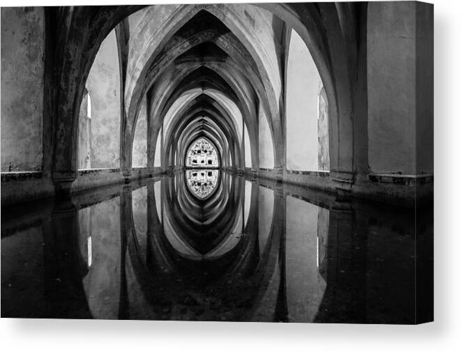 Photo Canvas Print featuring the photograph Reflection of Perfection BW by AM FineArtPrints