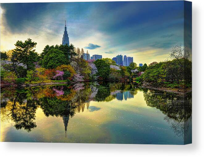 Spring Canvas Print featuring the photograph Reflection of Spring by Midori Chan