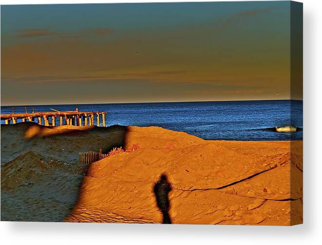 Landscape Canvas Print featuring the photograph Reflections In The Sand by Joe Burns