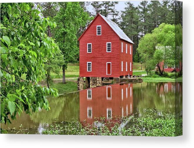 8619 Canvas Print featuring the photograph Reflections of a Retired Grist Mill by Gordon Elwell