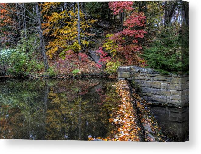 Fall Scenery Canvas Print featuring the photograph Reflections of Fall by David Dufresne