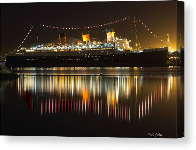 Bay Canvas Print featuring the photograph Reflections Of Queen Mary by Heidi Smith