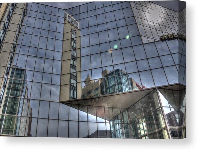 Buildings Canvas Print featuring the photograph Reflections by Phil And Karen Rispin