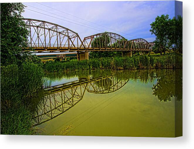 Bridge Canvas Print featuring the photograph Reflective Bridge by Jerry Cahill