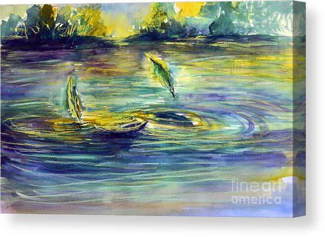 Ripples Canvas Print featuring the painting Reflective Ripples by Allison Ashton