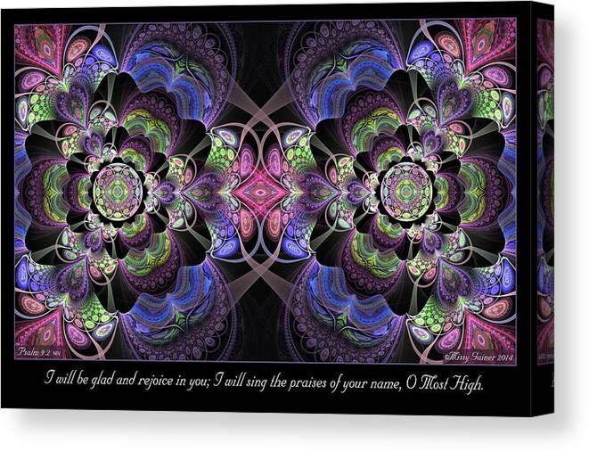 Fractal Canvas Print featuring the digital art Rejoice in You by Missy Gainer