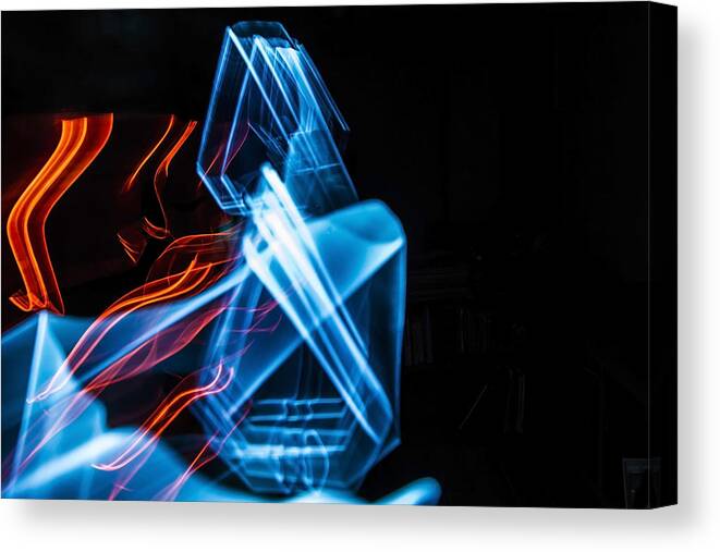 Triangle Canvas Print featuring the photograph Repeating triangles light painting by Sven Brogren