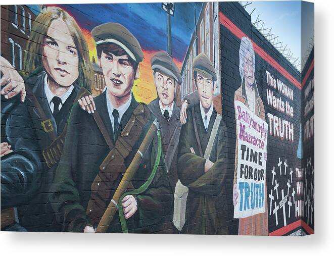 Photography Canvas Print featuring the photograph Republican Murals Against British Rule by Panoramic Images