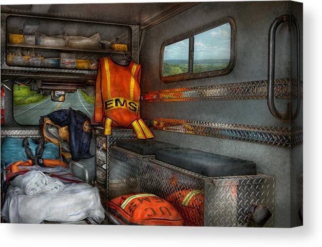 Rescue Canvas Print featuring the photograph Rescue - Emergency Squad by Mike Savad