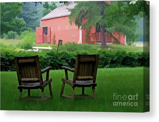 Chairs Canvas Print featuring the digital art Resting Spot by Jayne Carney