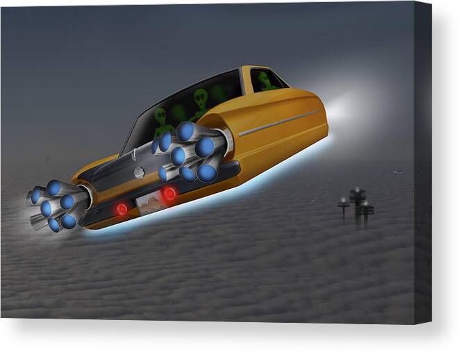 Alien Canvas Print featuring the photograph Retro Flying Object 1 by Mike McGlothlen