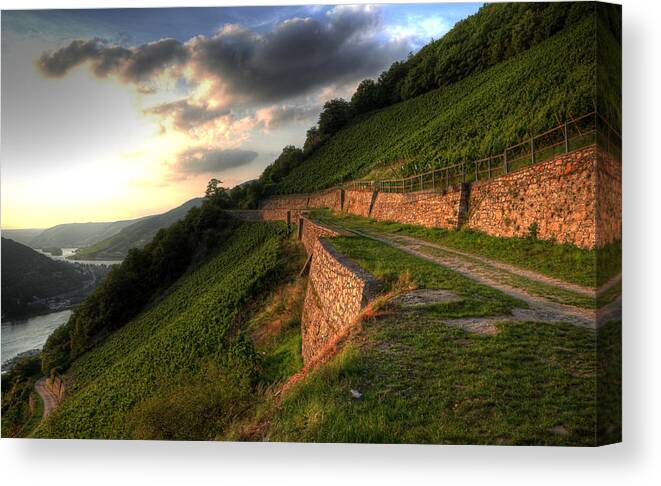 Germany Canvas Print featuring the photograph Rhine River Hill by John Keyser
