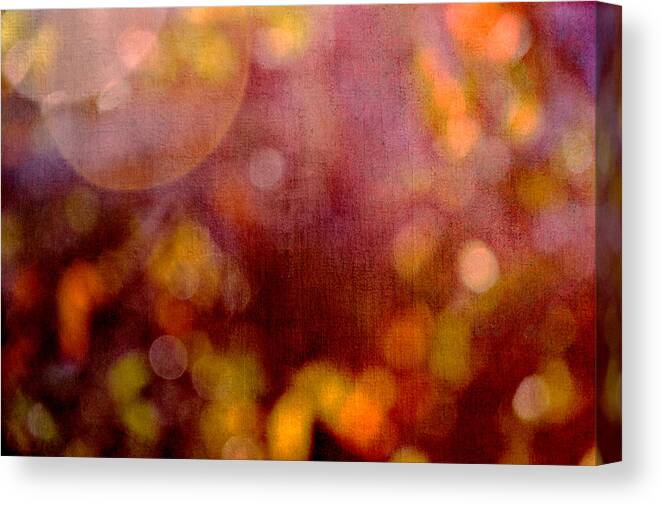 Abstract Canvas Print featuring the photograph Rich Red Bokeh by Randi Kuhne