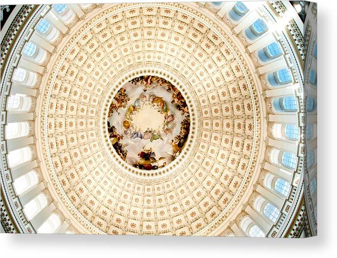 Washington Dc Canvas Print featuring the photograph Ring Around the Capitol by Greg Fortier