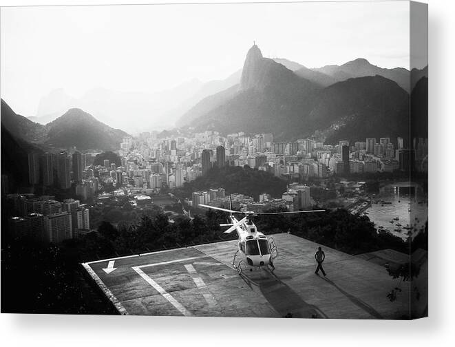 Helicopter Canvas Print featuring the photograph Rio by Marco Virgone