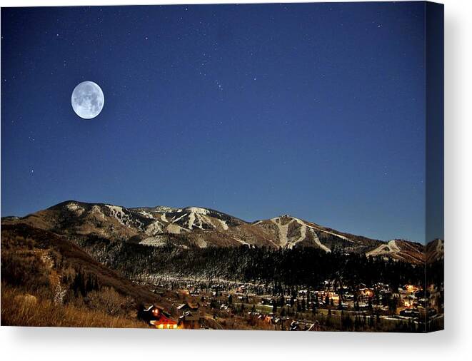 Moon Canvas Print featuring the photograph Rising Moon by Matt Helm