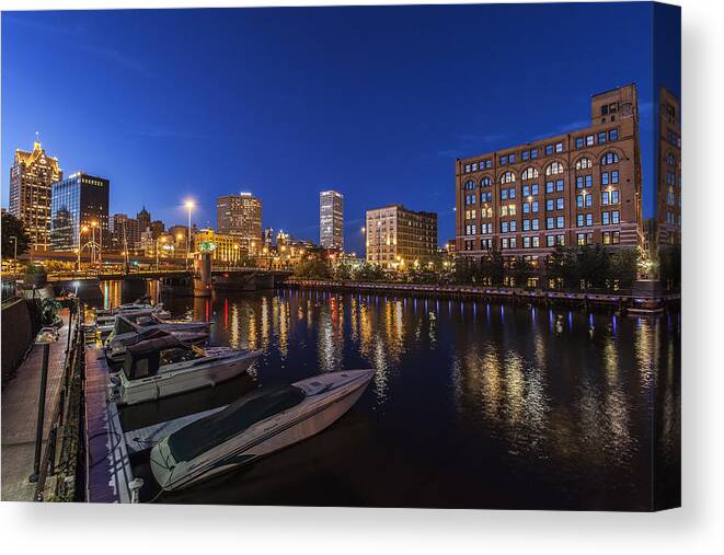 Www.cjschmit.com Canvas Print featuring the photograph River Nights by CJ Schmit