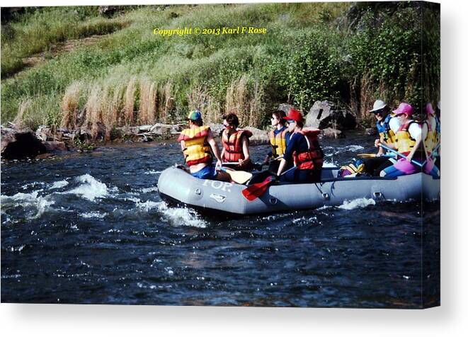 Summer Canvas Print featuring the photograph River rafting by Karl Rose