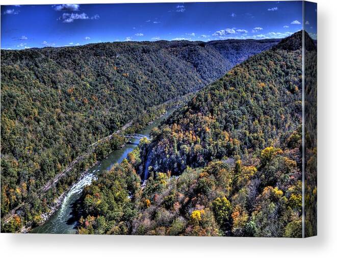 River Canvas Print featuring the photograph River through the Hills by Jonny D
